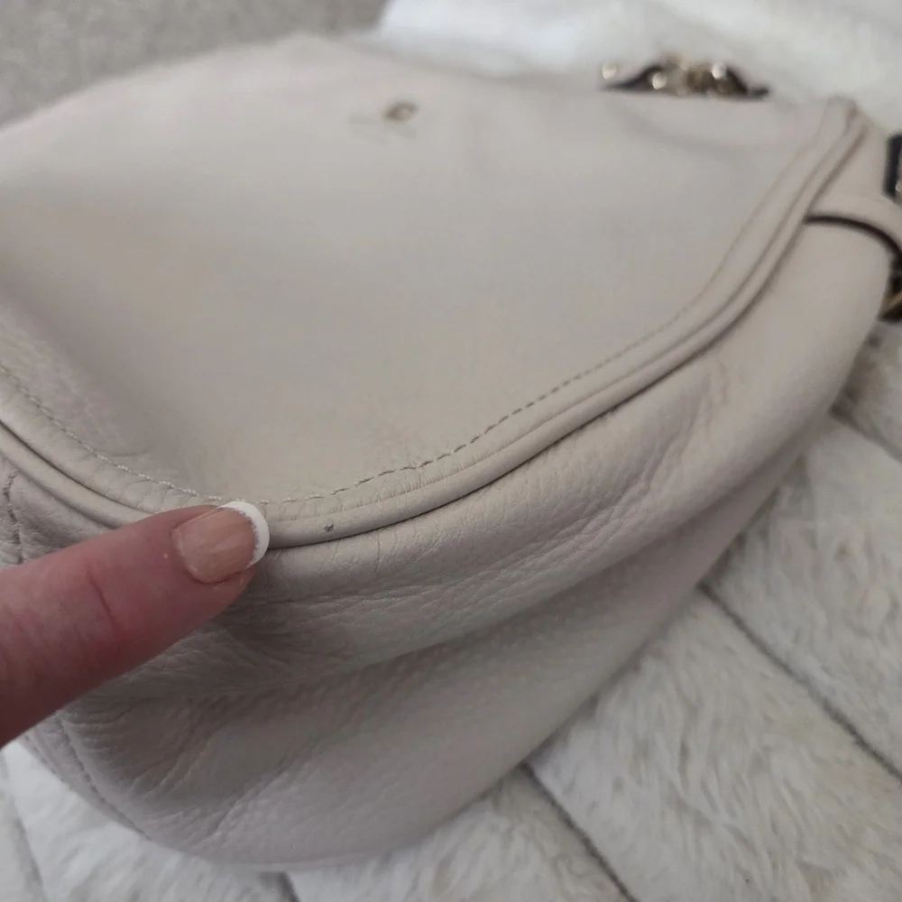 Kate Spade Pine Street‎ Finley Pebbled Leather Cream Handbag Hobo Bag NWT *READ